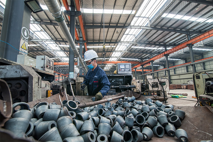 石首网架配件-锥头加工车间